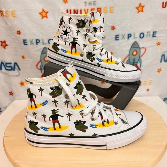 CONVERSE CTAS HI WHITE GATOR 🐊 WOMEN - Picture 8 of 13